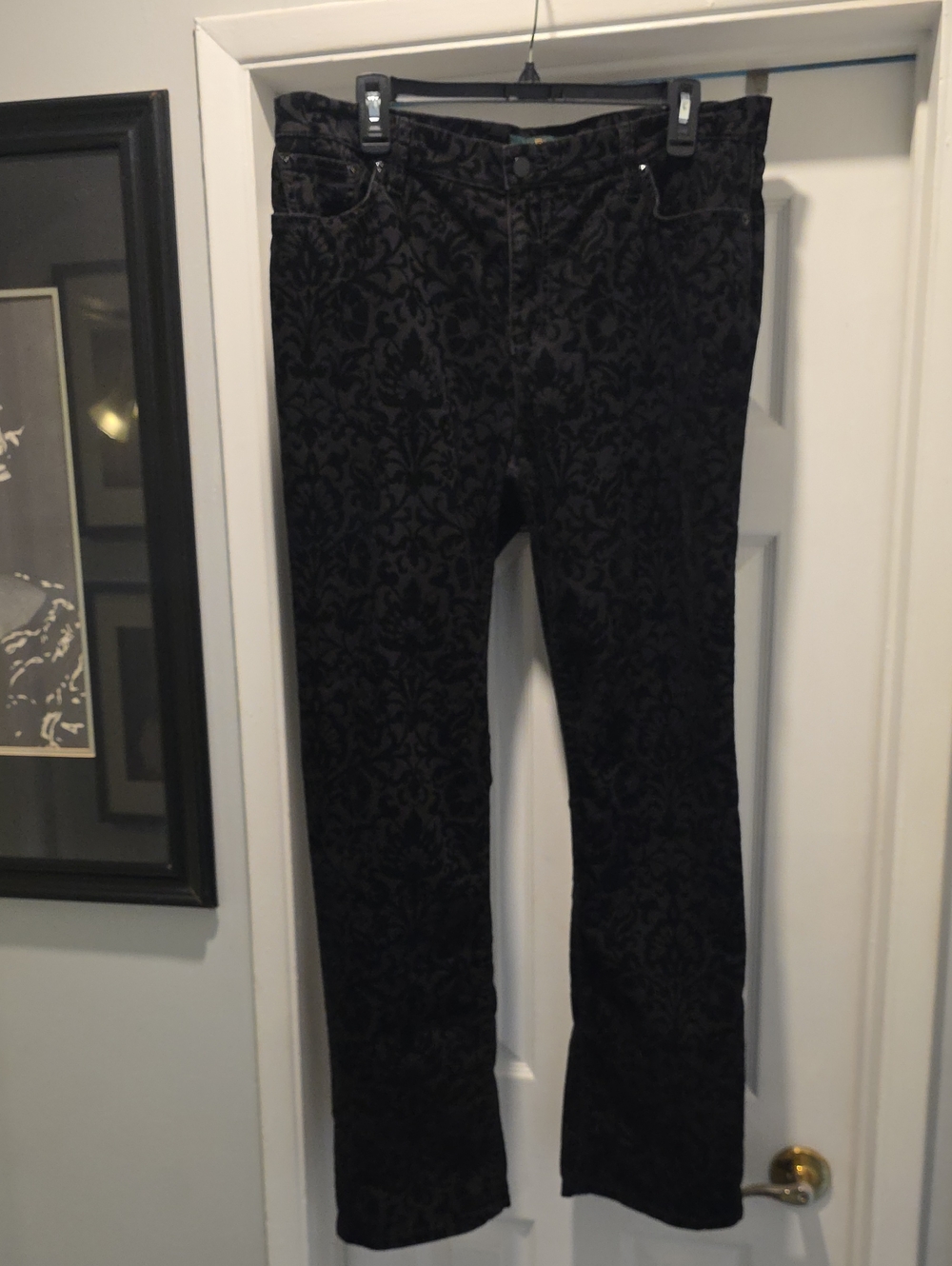 Ralph Lauren Black Damask Flare Jeans